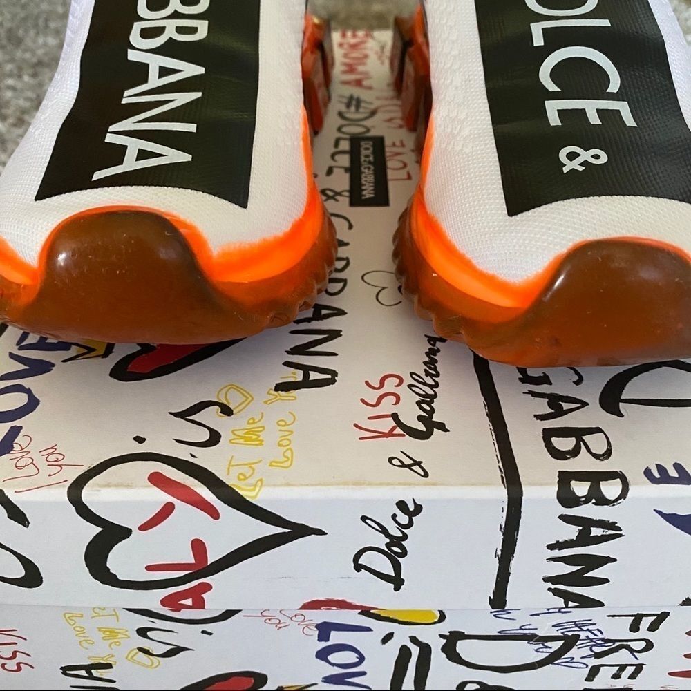 Limited-Edition D&G Dolce Gabbana White Orange Sorrento MELT Sneakers EU 39 NWT - Picture 13 of 15